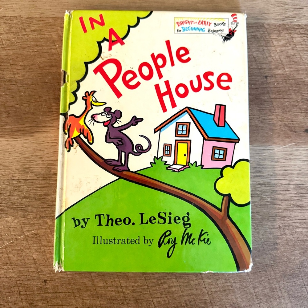 Vintage 1970s 70s In a People House by Theo. LeSieg Hardcover Book Dr Seuss